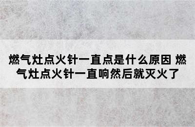 燃气灶点火针一直点是什么原因 燃气灶点火针一直响然后就灭火了